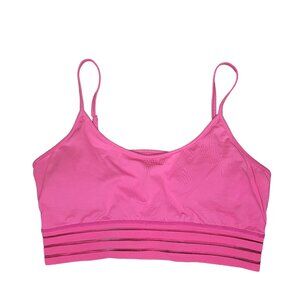 Gymted Sports Bra  pink adjustable strap padded pit to pit 16.5", 13.5" long